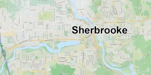 Objet de couleur feu avec 3 branches vers le bas à Sherbrooke