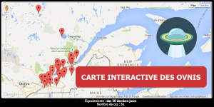Carte interactive des observations ovnis du Québec